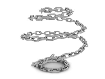 Silver chain isolated ove a white background