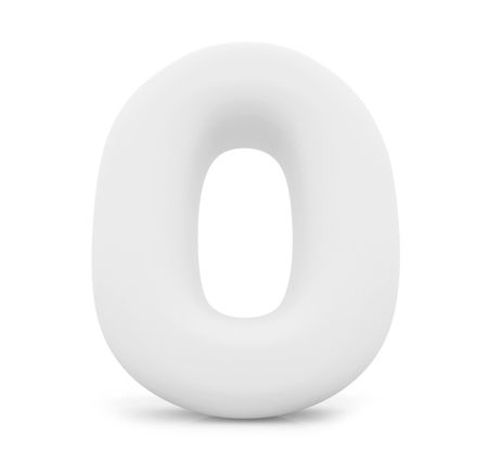 3D number zero isolated over a white background