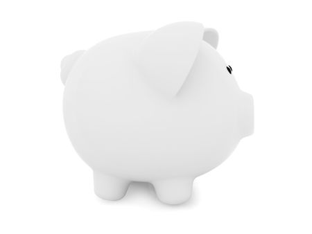 Piggybank from the side isolated over a white background