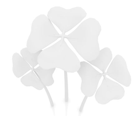 bunch of clovers isolated over a white background
