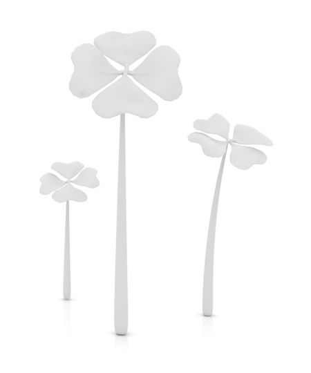 bunch of clovers isolated over a white background