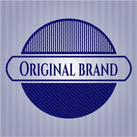Original Brand badge with denim background