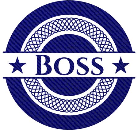 Boss badge with denim background