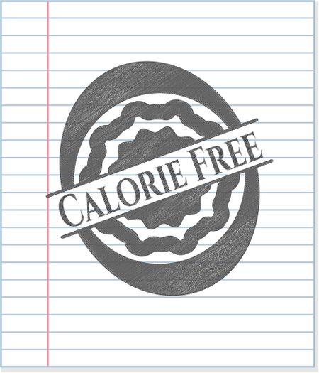 Calorie Free emblem with pencil effect
