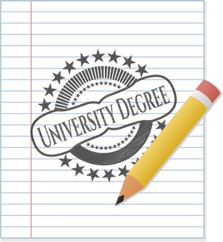 University Degree pencil draw