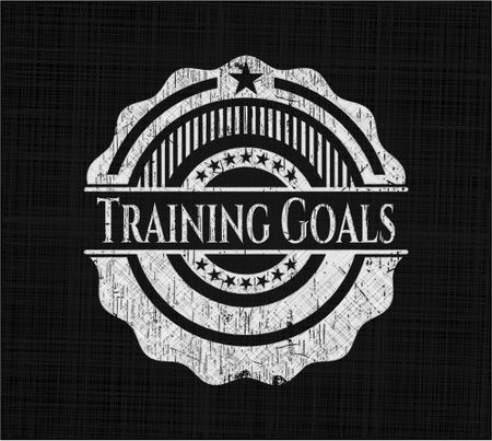 Training Goals chalkboard emblem on black board