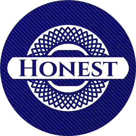 Honest emblem with jean background