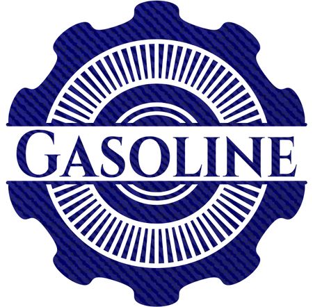 Gasoline emblem with jean background
