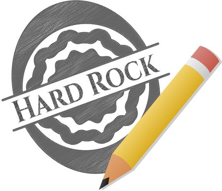 Hard Rock emblem with pencil effect