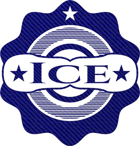 ice-badge-denim-background-422605585 Ice badge with denim background