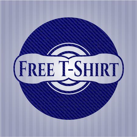 Free T-Shirt badge with denim texture