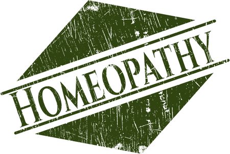 Homeopathy rubber seal with grunge texture