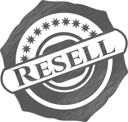 Resell emblem with pencil effect