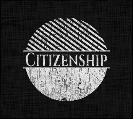 Citizenship written with chalkboard texture