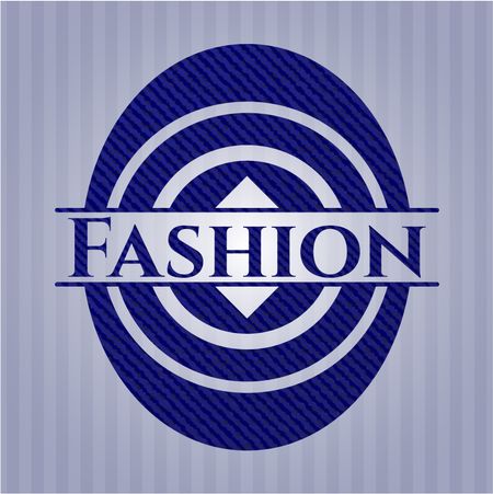 Fashion emblem with jean high quality background
