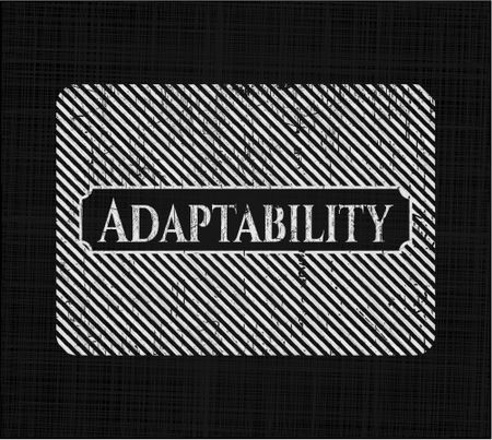 Adaptability chalkboard emblem written on a blackboard