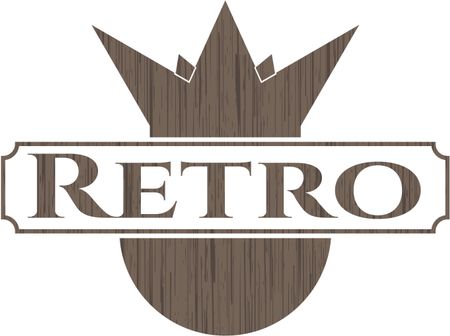 Retro wooden emblem. Retro
