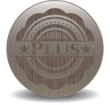 Plus retro wooden emblem