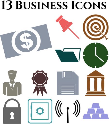 13 icon set. business Icons. Set of web Icons.