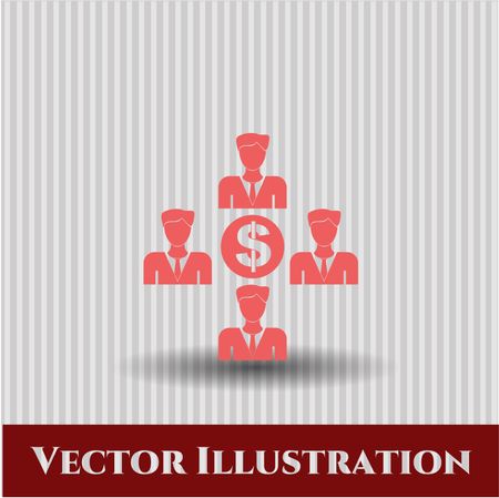 business teamwork and money icon vector symbol flat eps