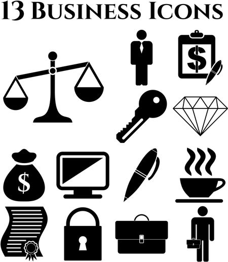 13 icon set. business Icons. Set of web Icons.