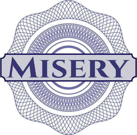 Misery written inside abstract linear rosette