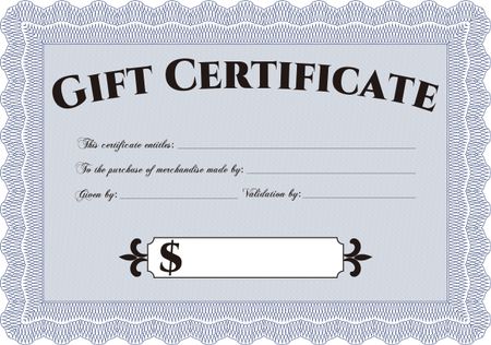 Gift certificate template. Detailed. Complex design. Printer friendly.