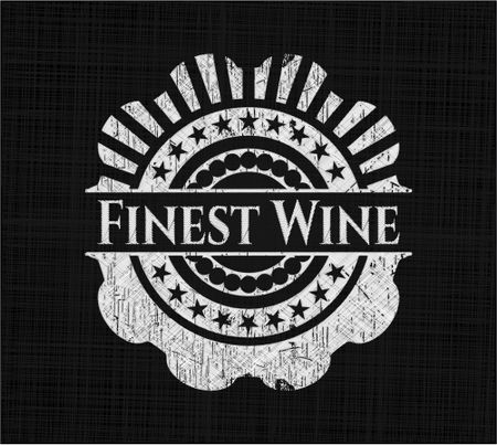 Finest Wine chalk emblem written on a blackboard