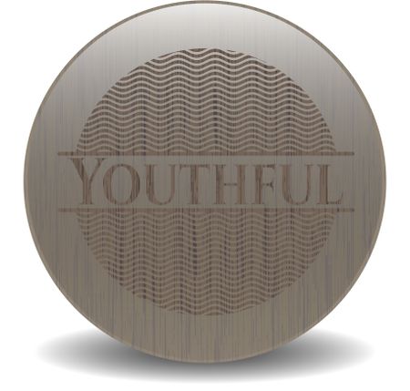 Youthful retro style wooden emblem