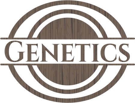 Genetics retro style wooden emblem