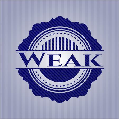 Weak emblem with denim high quality background