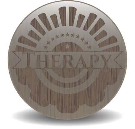 Therapy retro style wooden emblem