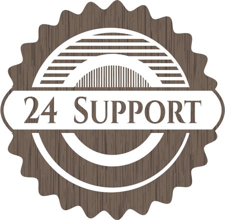 24 Support retro style wooden emblem