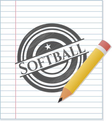 Softball pencil draw