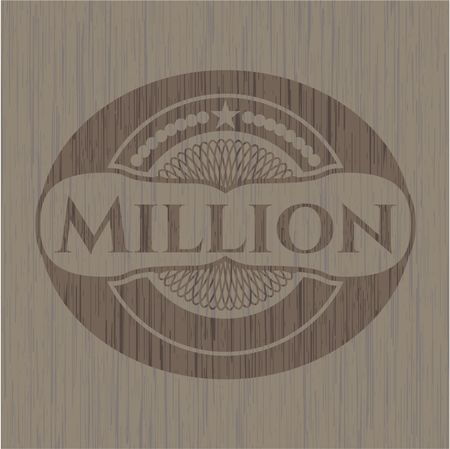 Million retro wooden emblem
