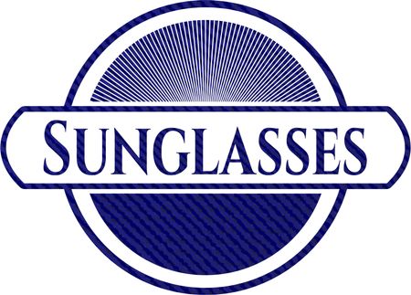Sunglasses emblem with jean background