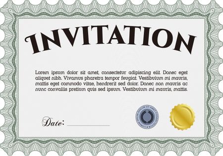 Retro invitation template. With linear background. Border, frame. Beauty design. 