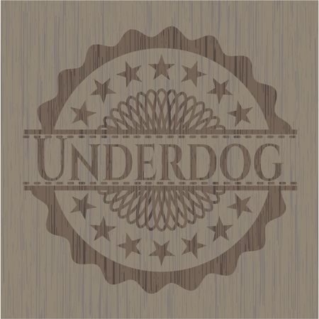 Underdog vintage wooden emblem
