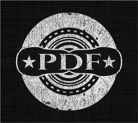 PDF chalk emblem written on a blackboard
