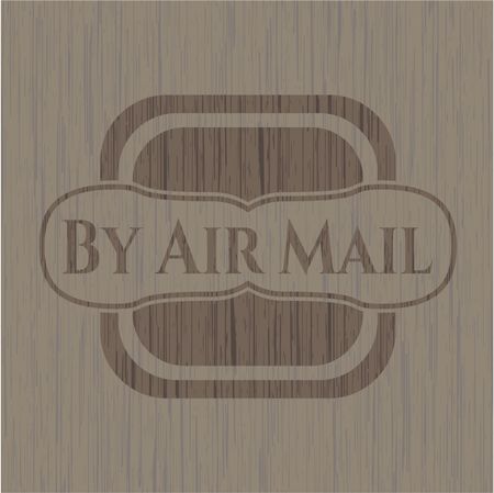 By Air Mail retro style wood emblem