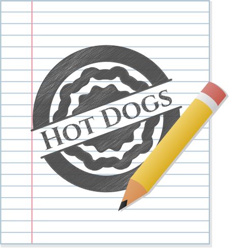 Hot Dogs draw with pencil effect
