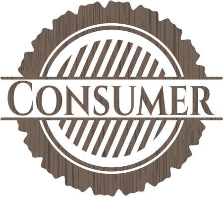 Consumer retro style wood emblem