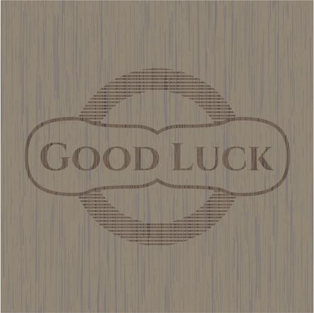 Good Luck wooden emblem