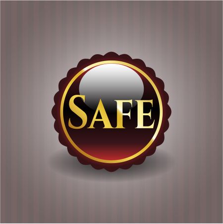 Safe gold shiny emblem