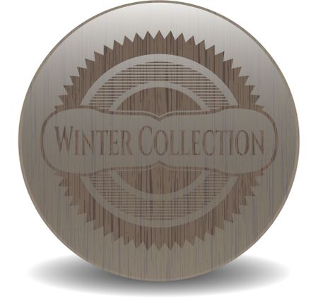 Winter Collection wooden emblem. Vintage.