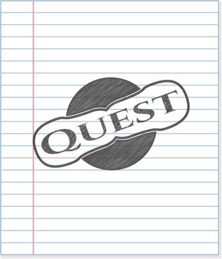 Quest emblem with pencil effect