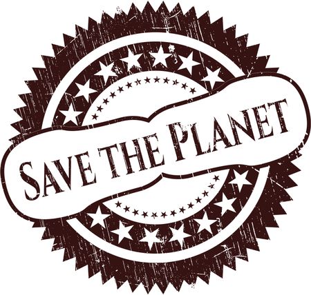 Save the Planet rubber grunge stamp