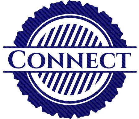 Connect emblem with denim texture