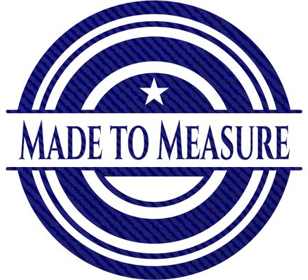 Made to Measure emblem with denim texture