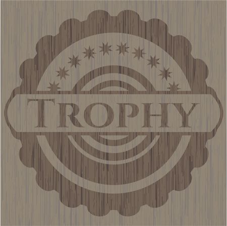 Trophy vintage wooden emblem
